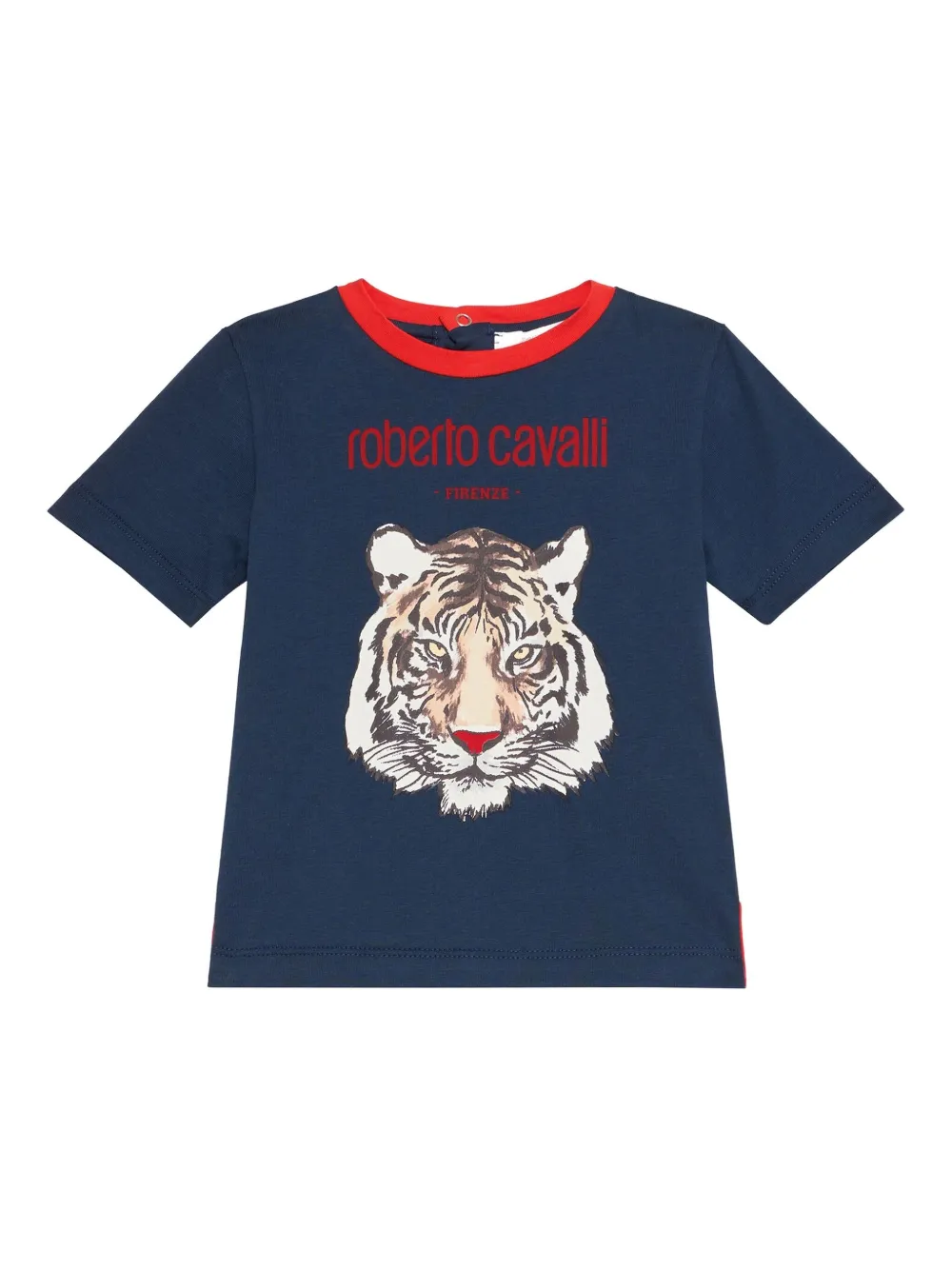 

Футболка с принтом Tiger Roberto Cavalli Junior, синий