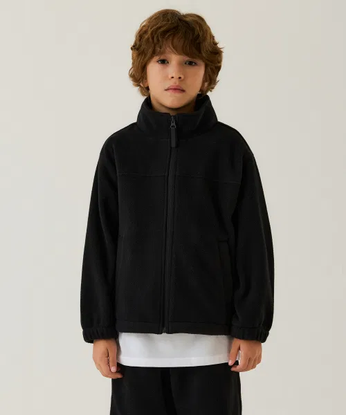 Куртка-оверсайз Polar Fleece High Neck Jacket MUSINSA STANDARD KIDS черная