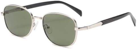 

Ретро металлические солнцезащитные очки для женщин, модные прозрачные линзы цвета океана, защита от УФ-излучения UV400, мужские солнцезащитные очки в стиле панк MTZJH, Silver Dark Green