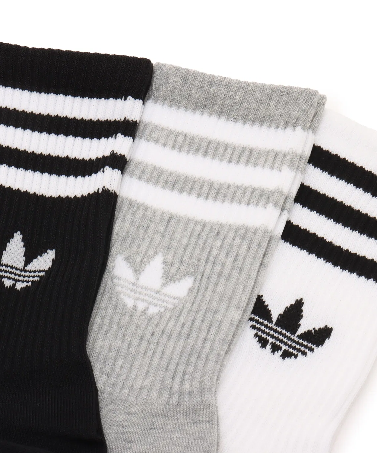 Носки adidas 3 Stripe Crew 3 пары, белые — фото 4