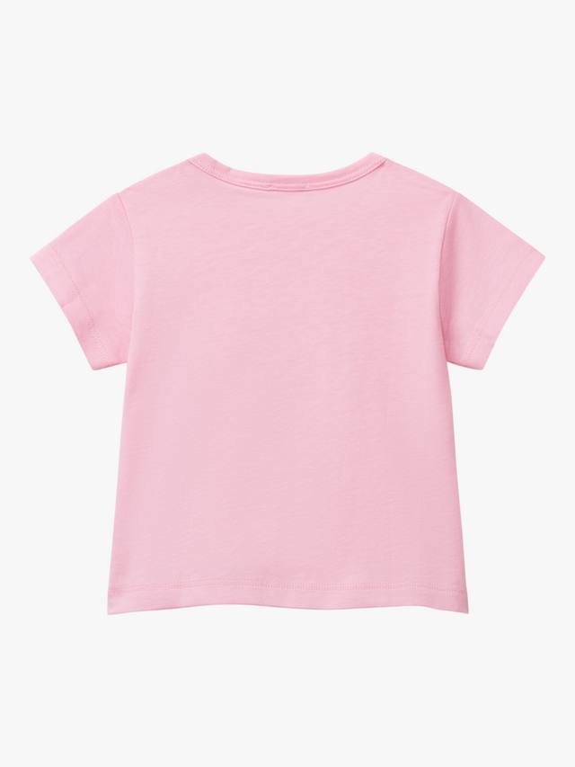Детская футболка с хлопковым звездным принтом Benetton, Pink — фото 2