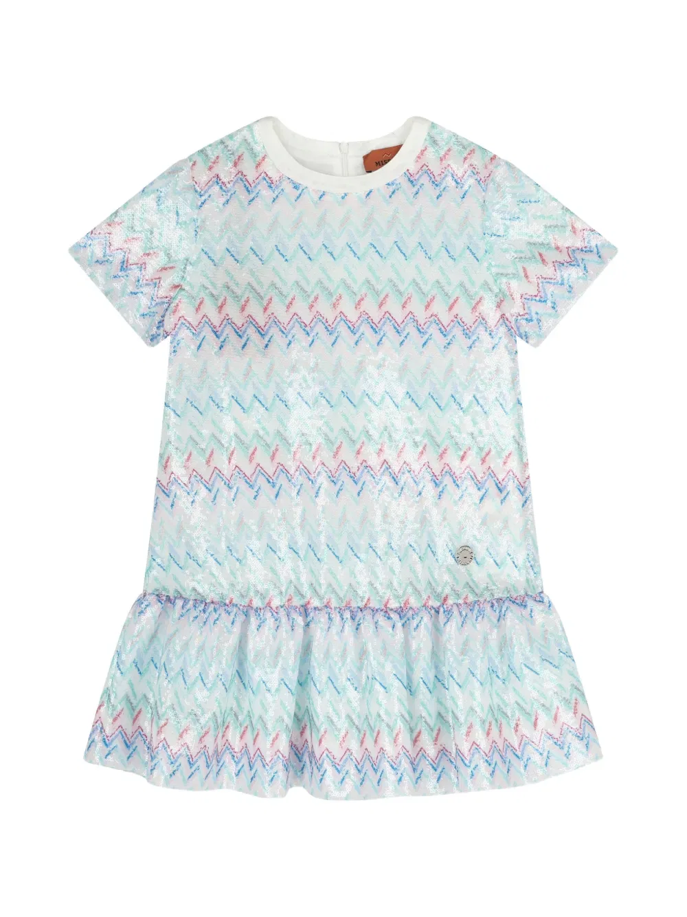Платье с оборками и зигзагообразным узором Missoni Kids, синий
