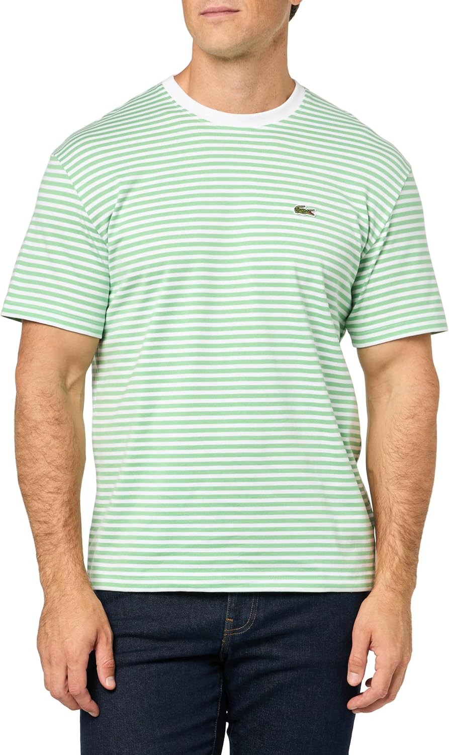 

Мужская футболка Lacoste из плотного хлопка в полоску, White & Liamone