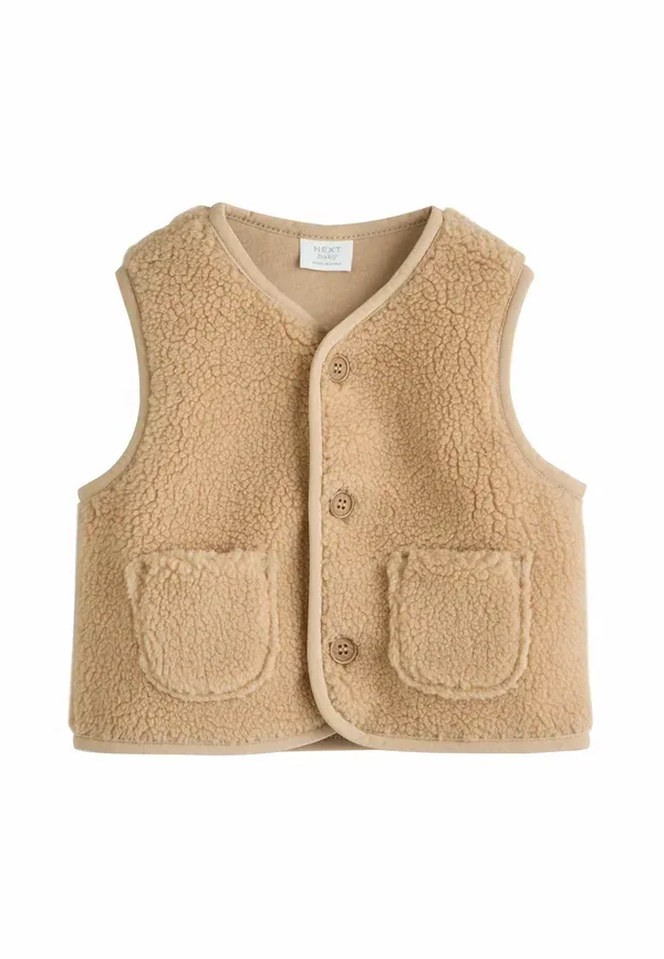 Жилет Regular fit Next, neutral toffee borg, нейтральный тофи борг