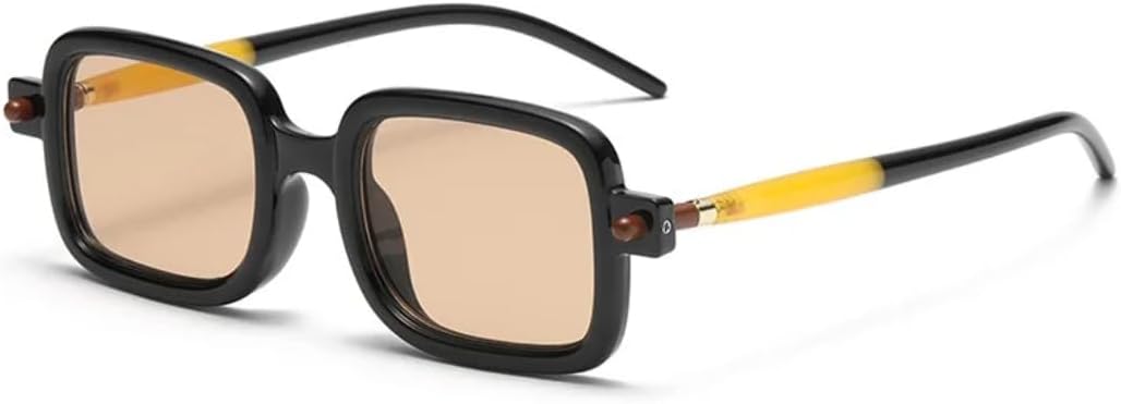 

Солнцезащитные очки для мужчин и женщин - защита UV400 - компактная легкая оправа, цветные линзы, для занятий спортом на открытом воздухе и вождения DSVIGF, Black Champagne