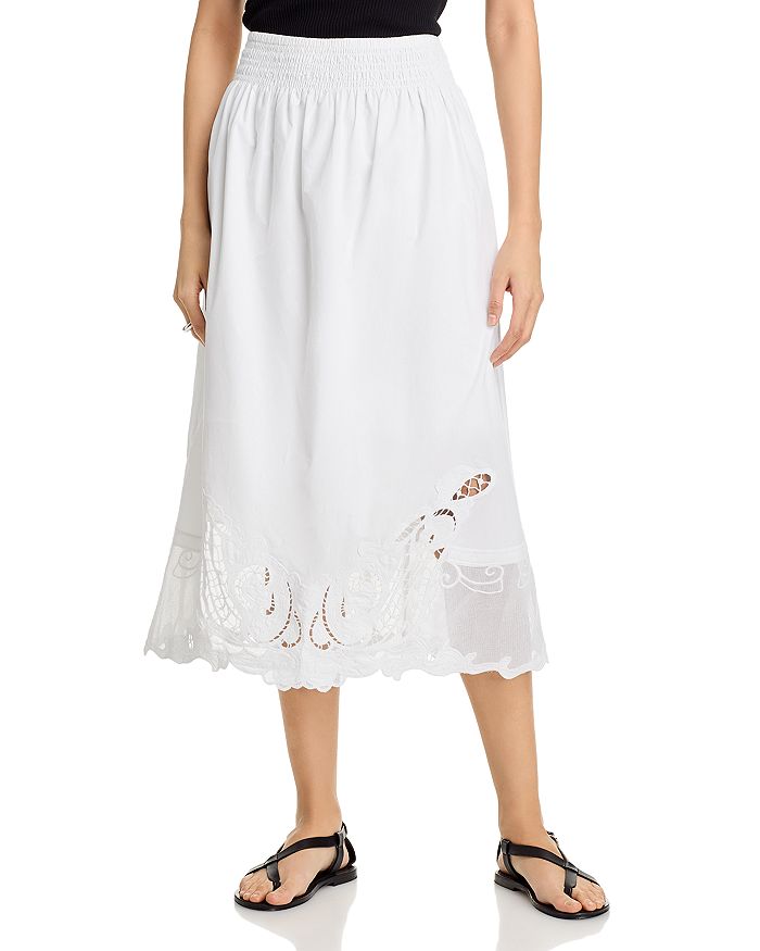 

Кружевная юбка "Clem" со сборкой rag & bone, белый