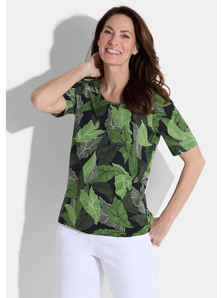 

GOLDNER Короткий размер: Футболка зеленого / черного / белого цвета / с узором, Черный, GOLDNER Короткий размер: Футболка зеленого / черного / белого цвета / с узором