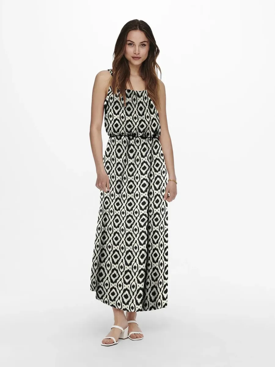 

ONLY платье макси "ONLNOVA LIFE VIS STRAP MAXI DRESS AOP", черный