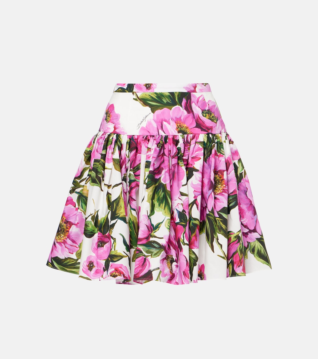 

Цветочная хлопковая мини-юбка Dolce&Gabbana, Peonie Fuxia F.Bco