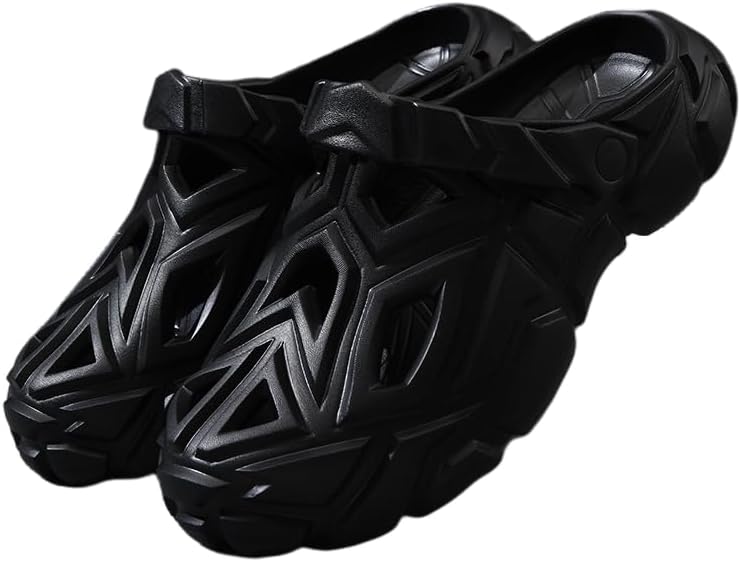 

Мужские слипоны большого размера, выполненные из материала EVA с мягкой подошвой, легкие и дышащие, подходящие для летнего использования на улице и антискользящие сандалии Hoalox, черный