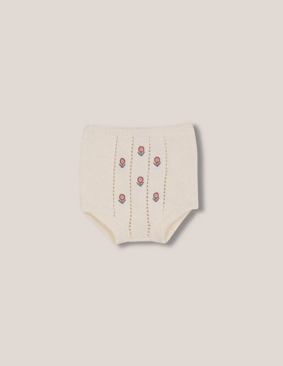 

Вязаные шорты с вышитыми цветами Gocco, пастельно-розовый