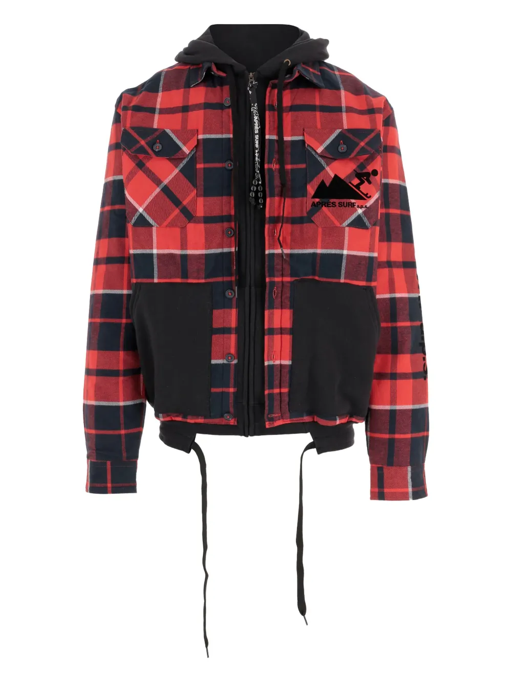 

Куртка с капюшоном и клетчатым узором APRES SURF, черный