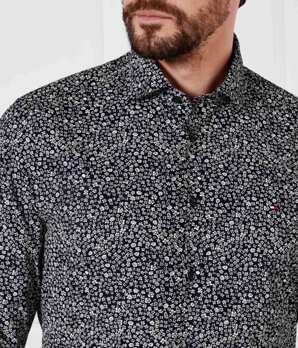 Цветочная рубашка Slim fit Tommy Hilfiger, черный — фото 4