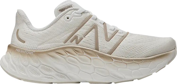 Кроссовки New Balance Fresh Foam X More v4 Wide, белый/золотой