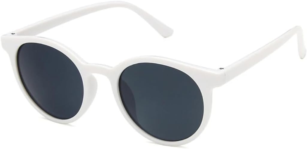 

Солнцезащитные очки с защитой от УФ-излучения UV400 | Круглая легкая оправа | Линзы конфетных цветов для занятий спортом на открытом воздухе и вождения DSVIGF, White Gray