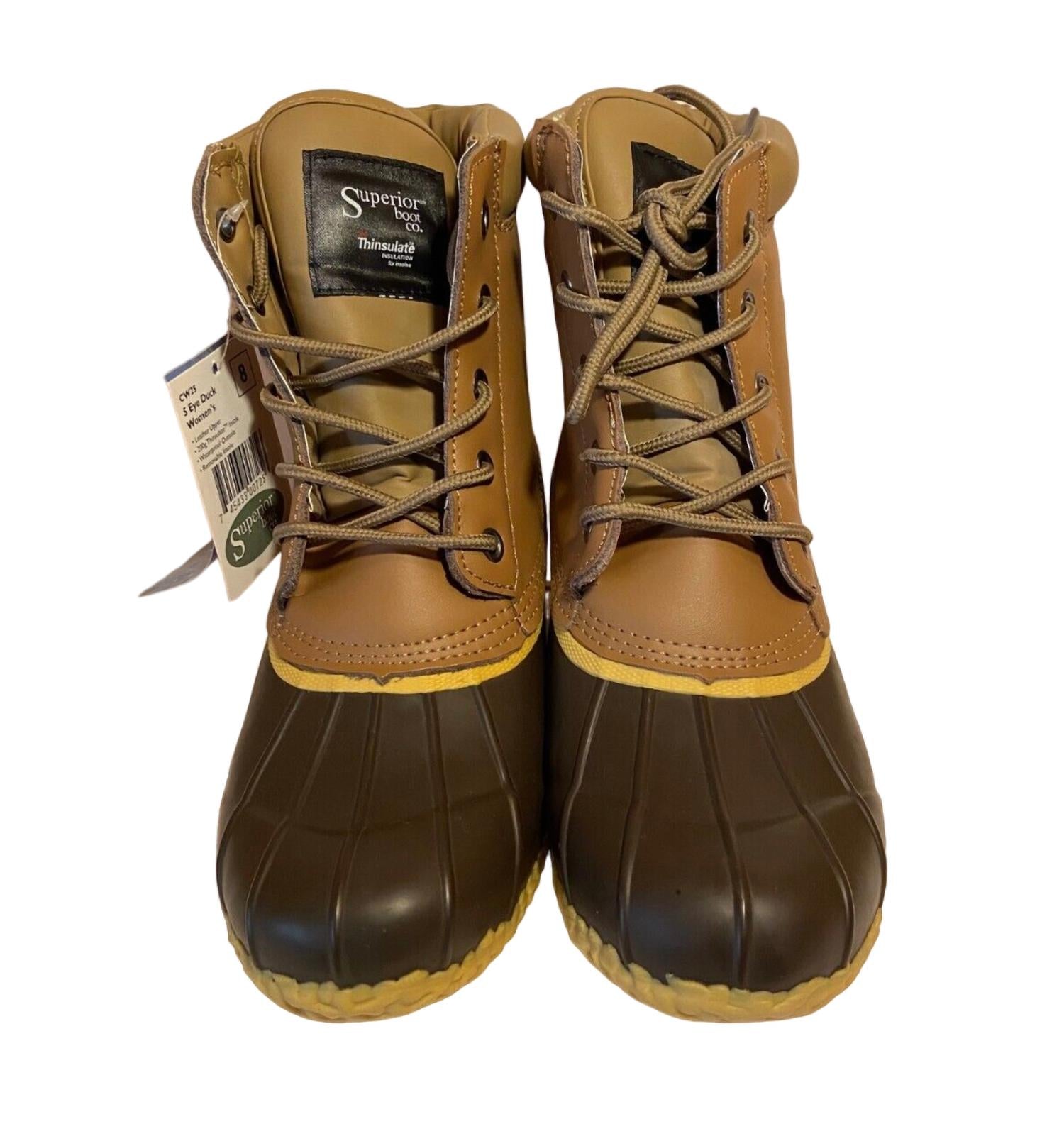 Женские ботинки Duck Boot с 5 люверсами коричневого цвета Superior Boot Co. — фото 3