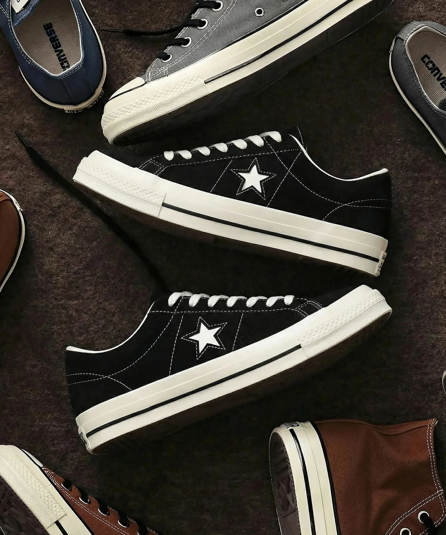 Унисекс кеды из замши ONE STAR CONVERSE чёрные