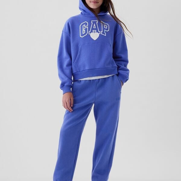 

Укороченный свитшот с логотипом и фольгированным сердцем Gap, синий