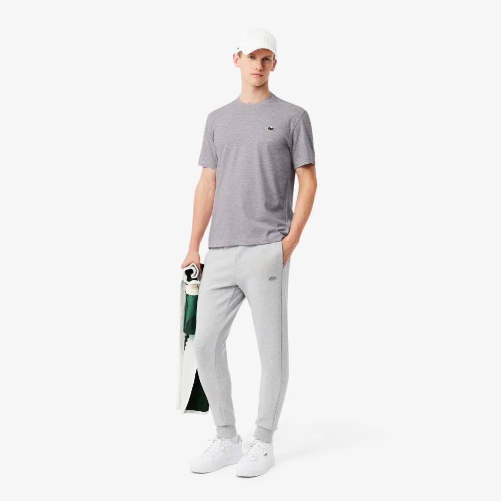 Мужская базовая тренировочная футболка меланжево-серая от Lacoste — фото 4