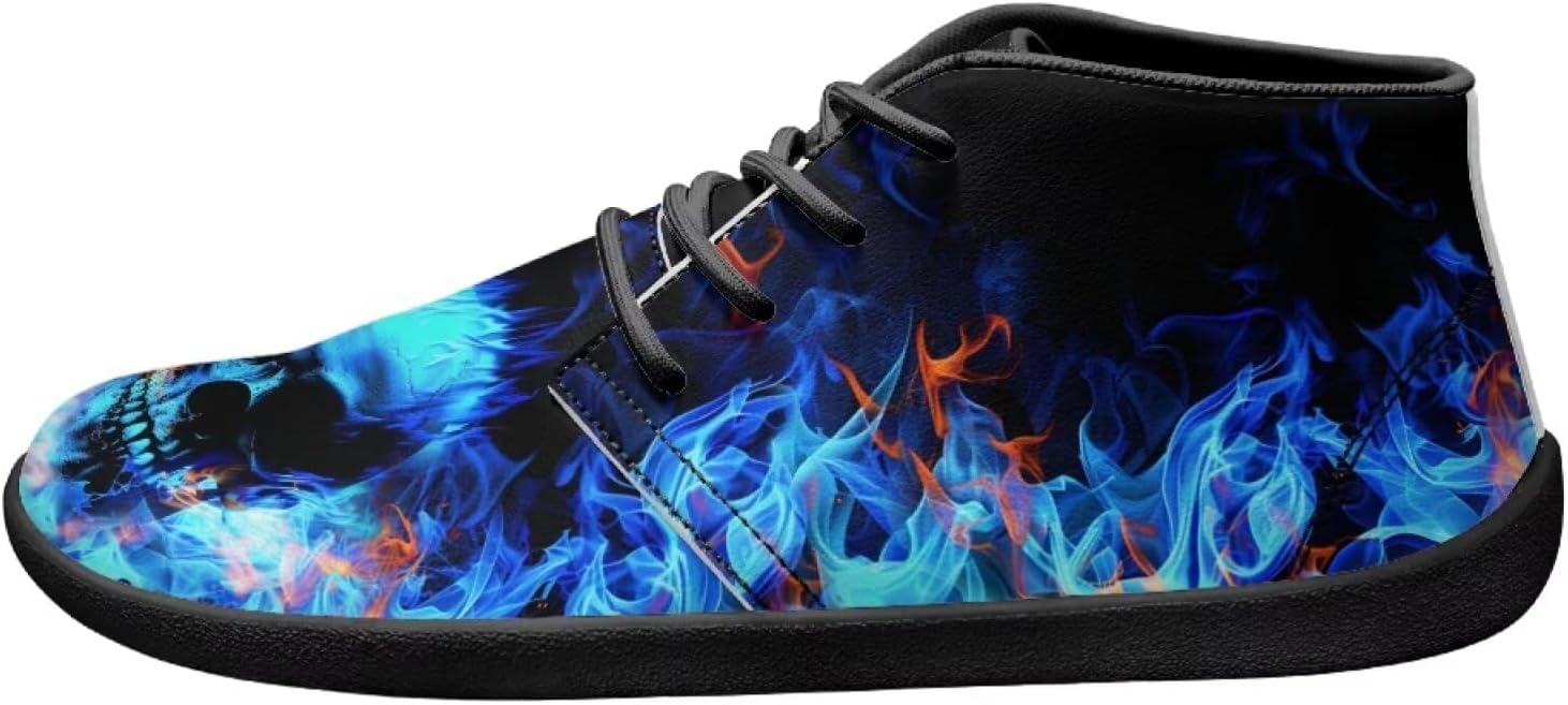 

Мужские кроссовки с черепом на подошве для улицы, босоножки, кожаные кроссовки из ПУ, низкие, для ходьбы, тенниса и спорта Ecaestolph, синий