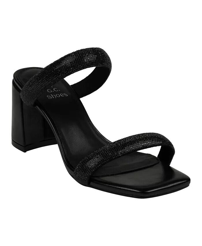 

Женские босоножки Luella на каблуке с двумя ремешками и украшением GC Shoes, черный