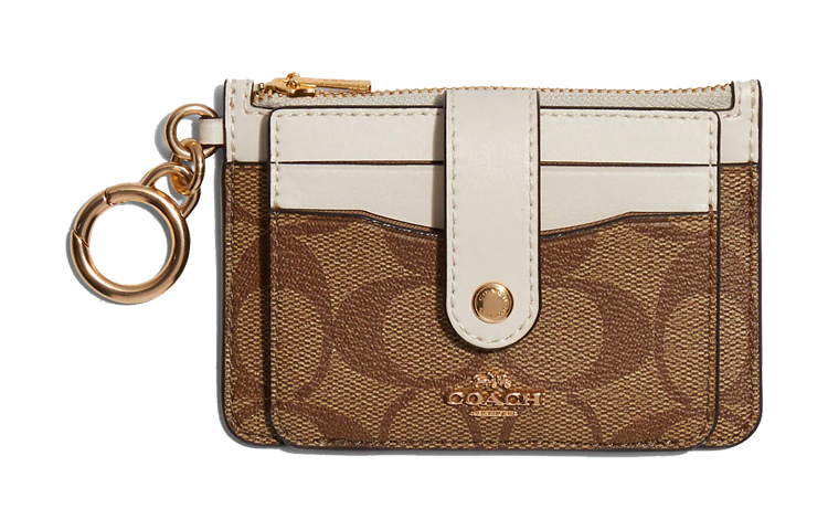 

COACH Мини-визитница из кожи и холста