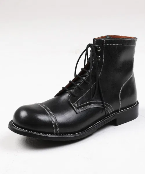 Ботинки Vegetable Black 6-inch Work Boots Goodyear Welt BRENOWELT, натуральная кожа, чёрный — фото 2