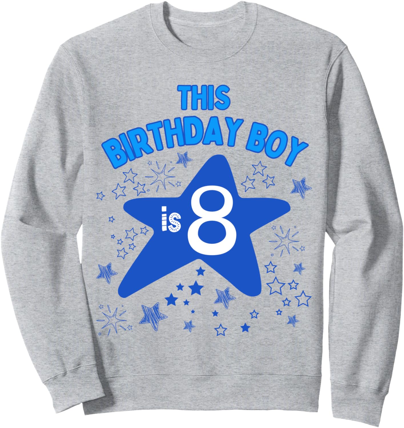 

Эта толстовка с надписью «Имениннику исполняется 8 лет» в сине-белых тонах для вечеринки в честь 8-летия Family Look Stars Space Theme Decorations Gifts