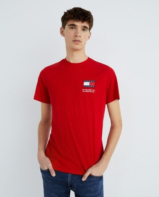 

Мужская футболка узкого кроя с короткими рукавами Tommy Jeans, красный