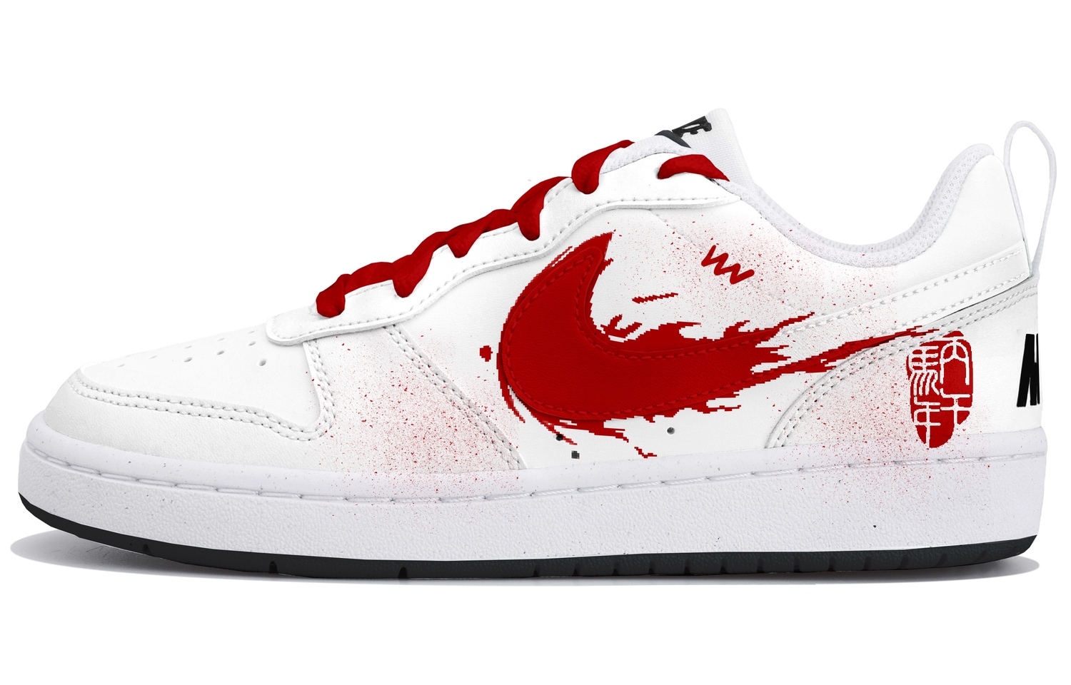 

Nike Court Borough Low top Kids' Skateboarding Shoes White Red Teenagers
