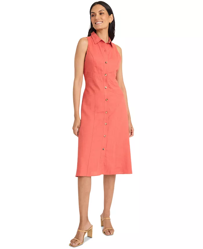 

Женское платье без рукавов с воротником и застежкой на пуговицы Maggy London, красный