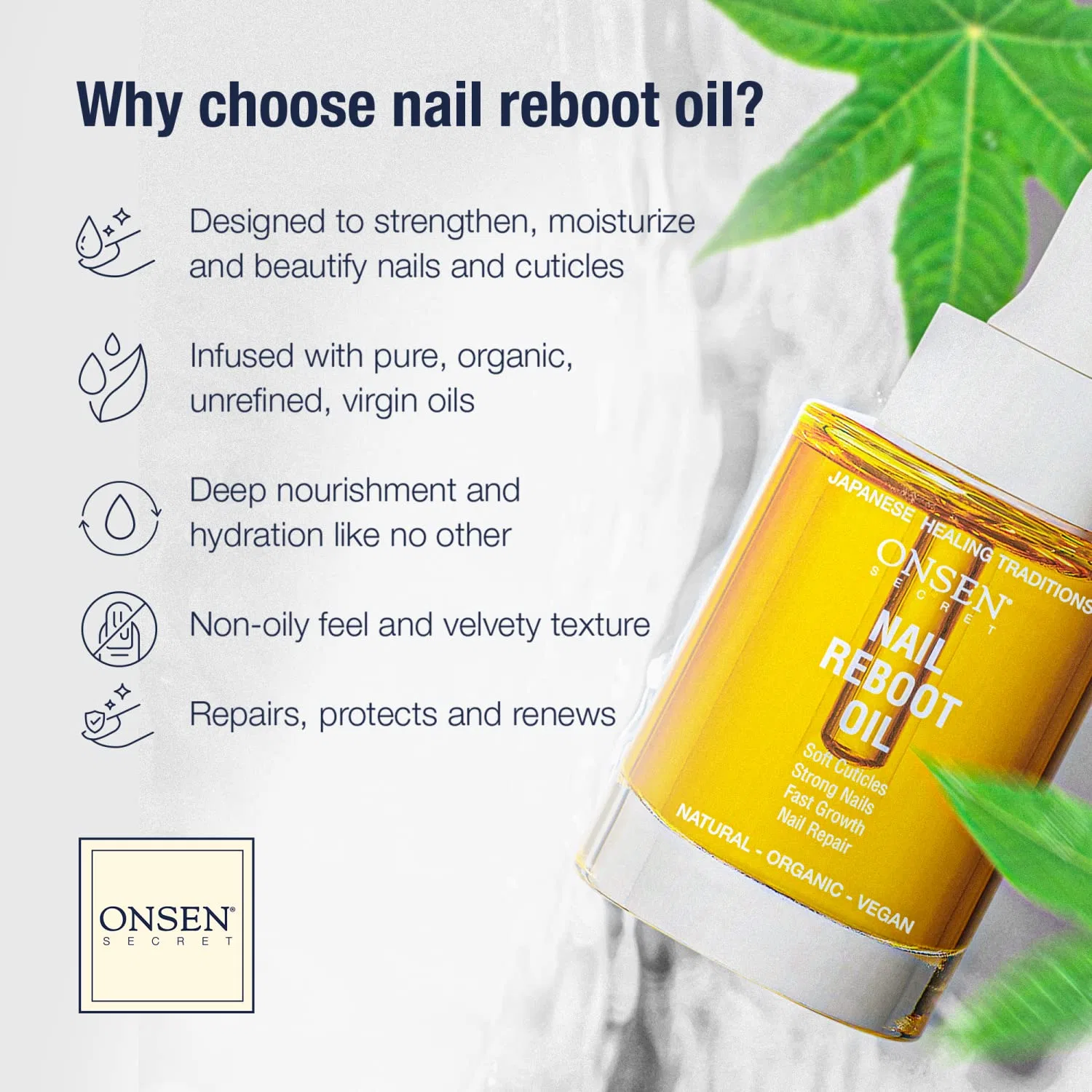 Набор для восстановления ногтей и кутикулы Onsen Secret Nail Reboot Duo Onsen Secret — фото 2