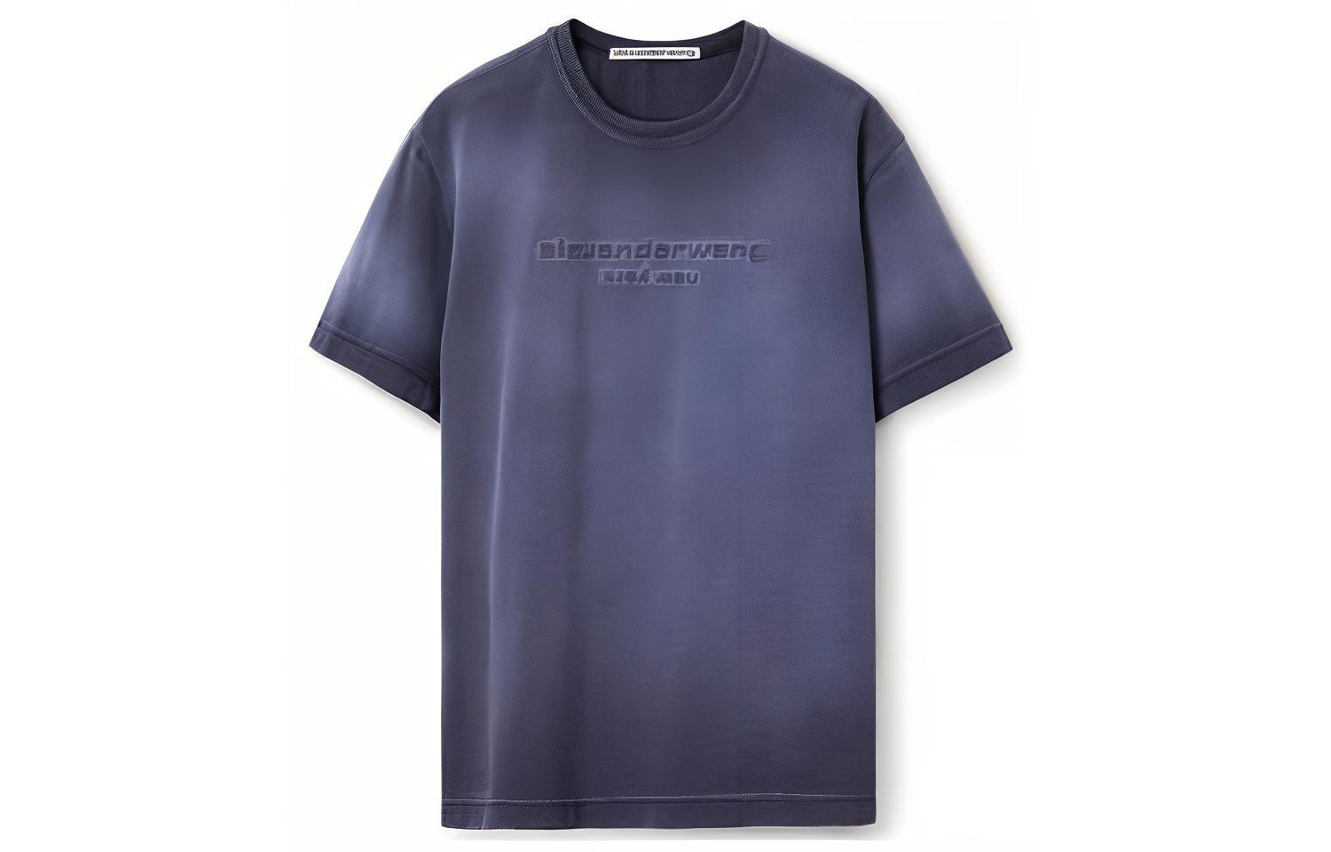 Футболка из хлопка с тисненым логотипом Alexander Wang, фиолетовый — фото 3