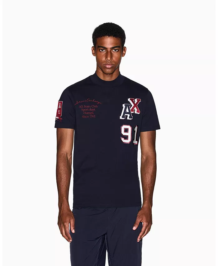 

Мужская футболка с мульти-логотипами A|X Armani Exchange, синий