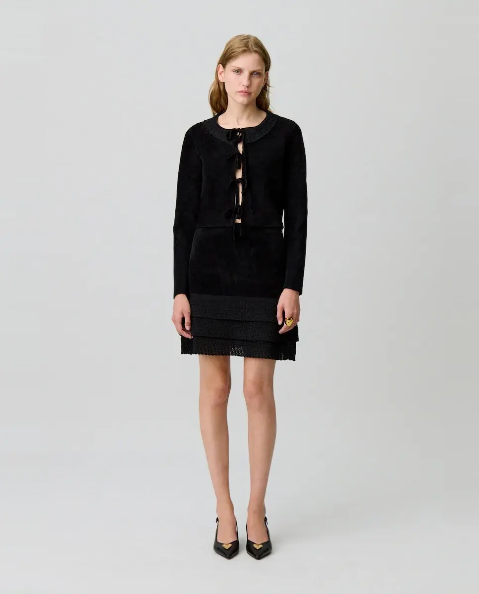 

Вельветовая трикотажная юбка Claudie Pierlot, черный