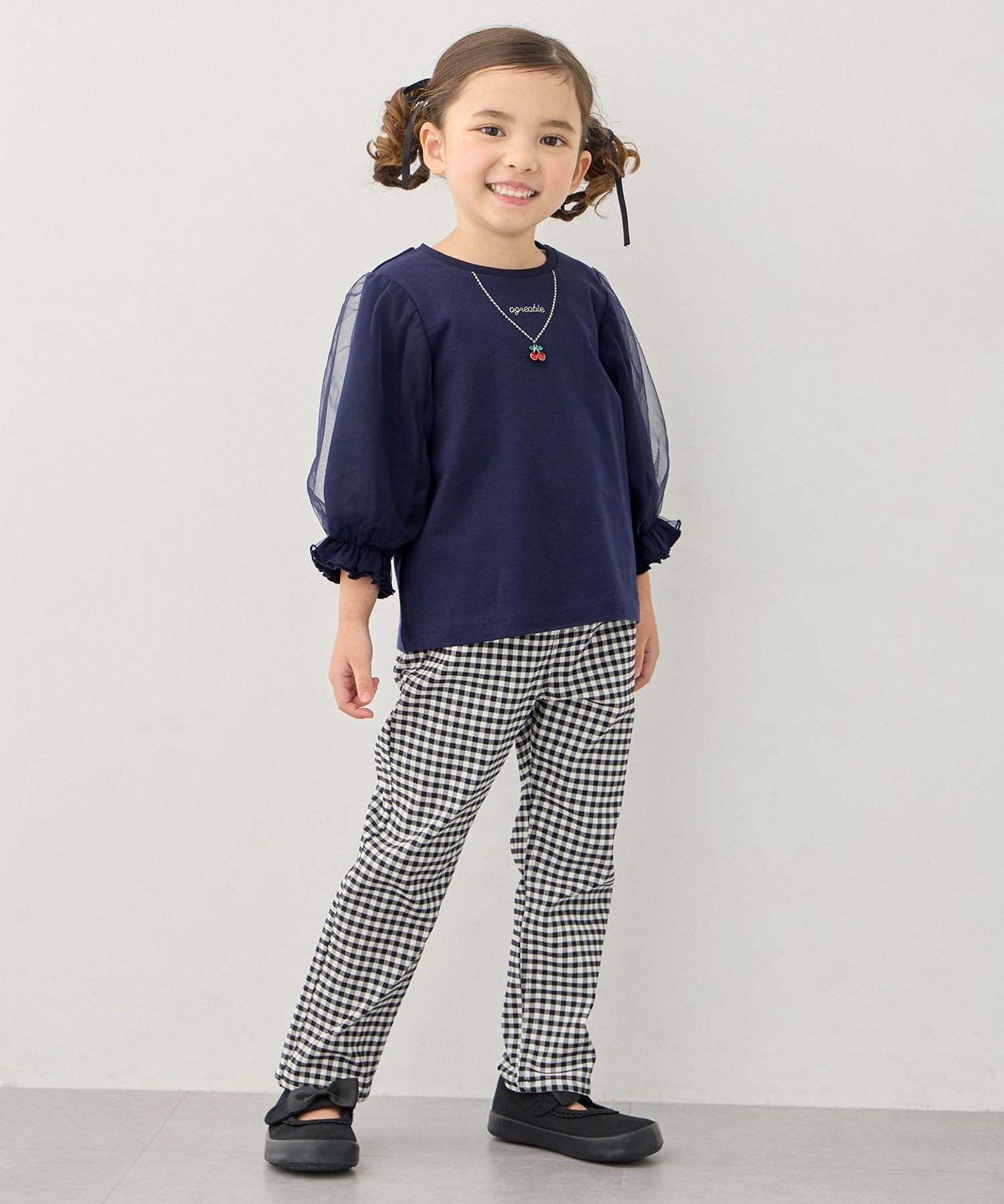 Эластичные брюки Tokimeki с принтом по всей поверхности ANY KIDS, Gingham check [305]