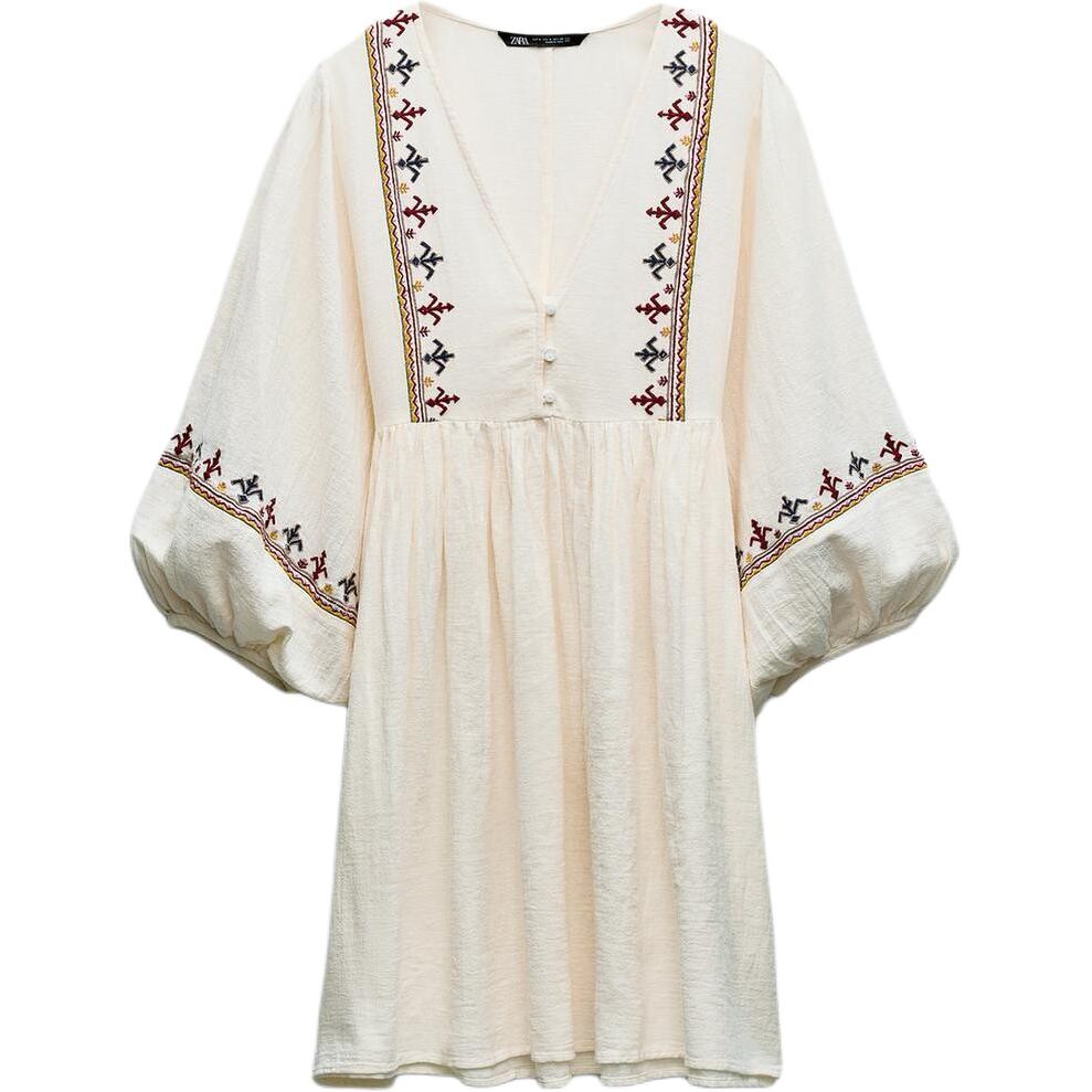 

Платье с длинными рукавами женское белое Zara