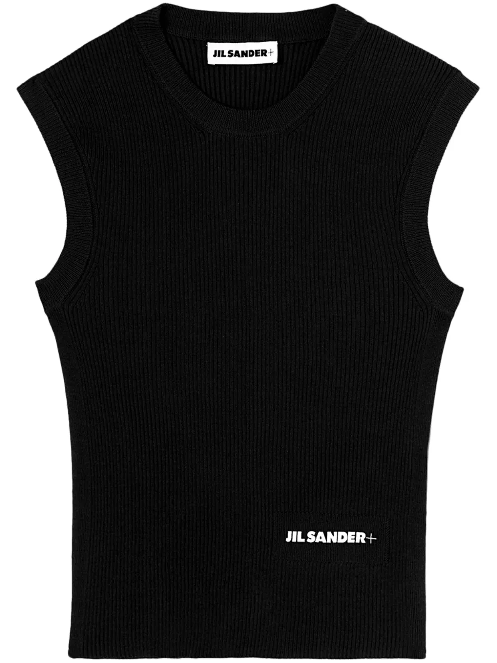 

Топ с логотипом JIL SANDER, черный