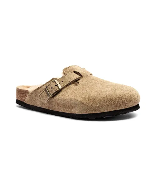 

Кожаные мюли, бостонские сандалии из овчины Regular fit Birkenstock, бежевый