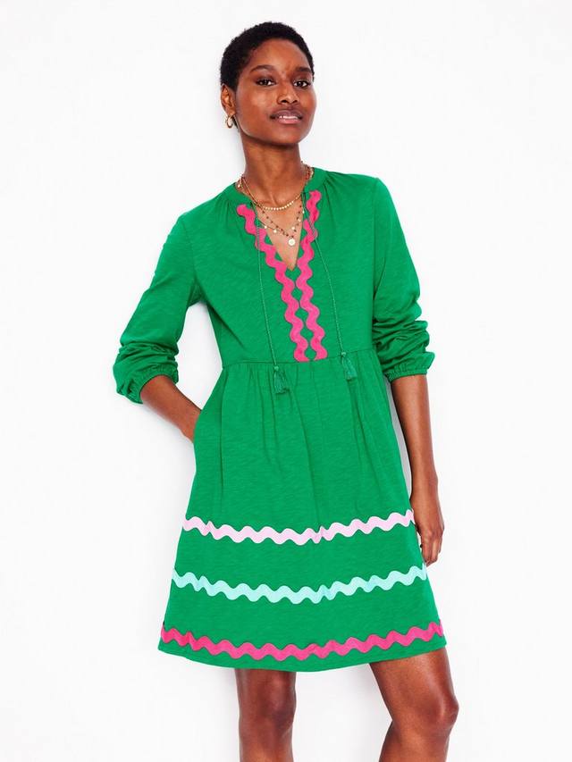 

Трикотажное платье corinna ric rac Boden, цвет Rich Emerald