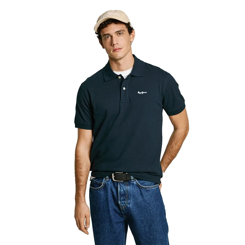 

Поло с коротким рукавом Pepe Jeans Essential Contrast Logo, синий