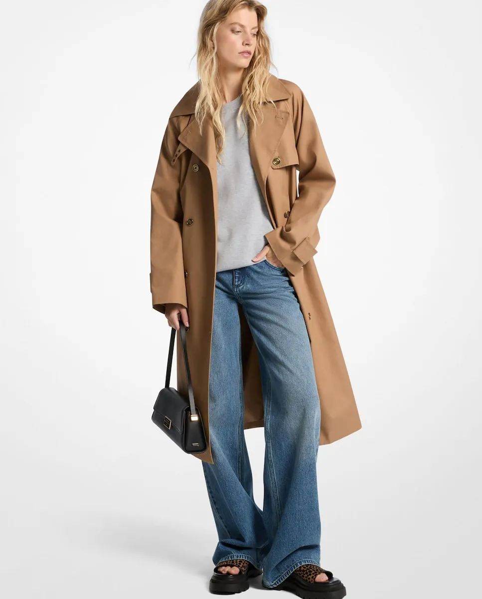 

Женский хлопковый тренчкот свободного покроя Michael Michael Kors, цвет Camel