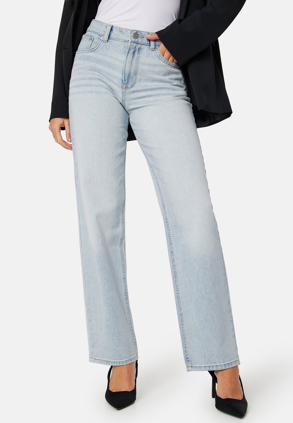

Джинсы прямого кроя WIDE STRAIGHT JEANS Bubbleroom, цвет Light-Blue Denim