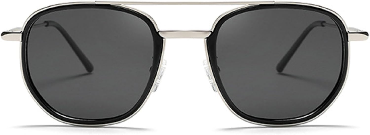 

Модные солнцезащитные очки-пилот для женщин в стиле ретро 70-х, градиентные солнцезащитные очки 2025, металлические линзы, женские солнцезащитные очки-пилот mincl, Silver Black