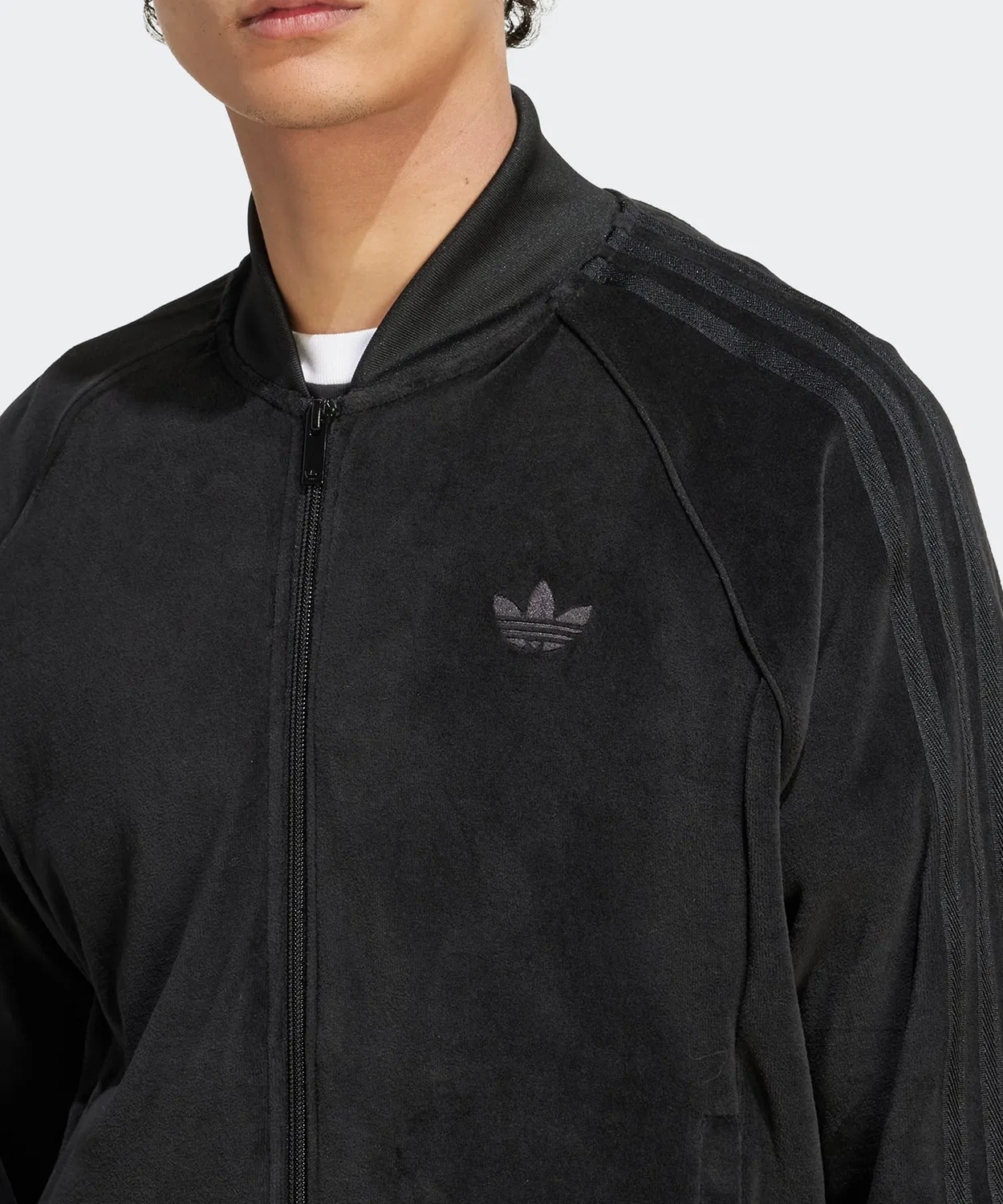Трек-топ adidas VELOUR SST TT из велюра зеленый — фото 3