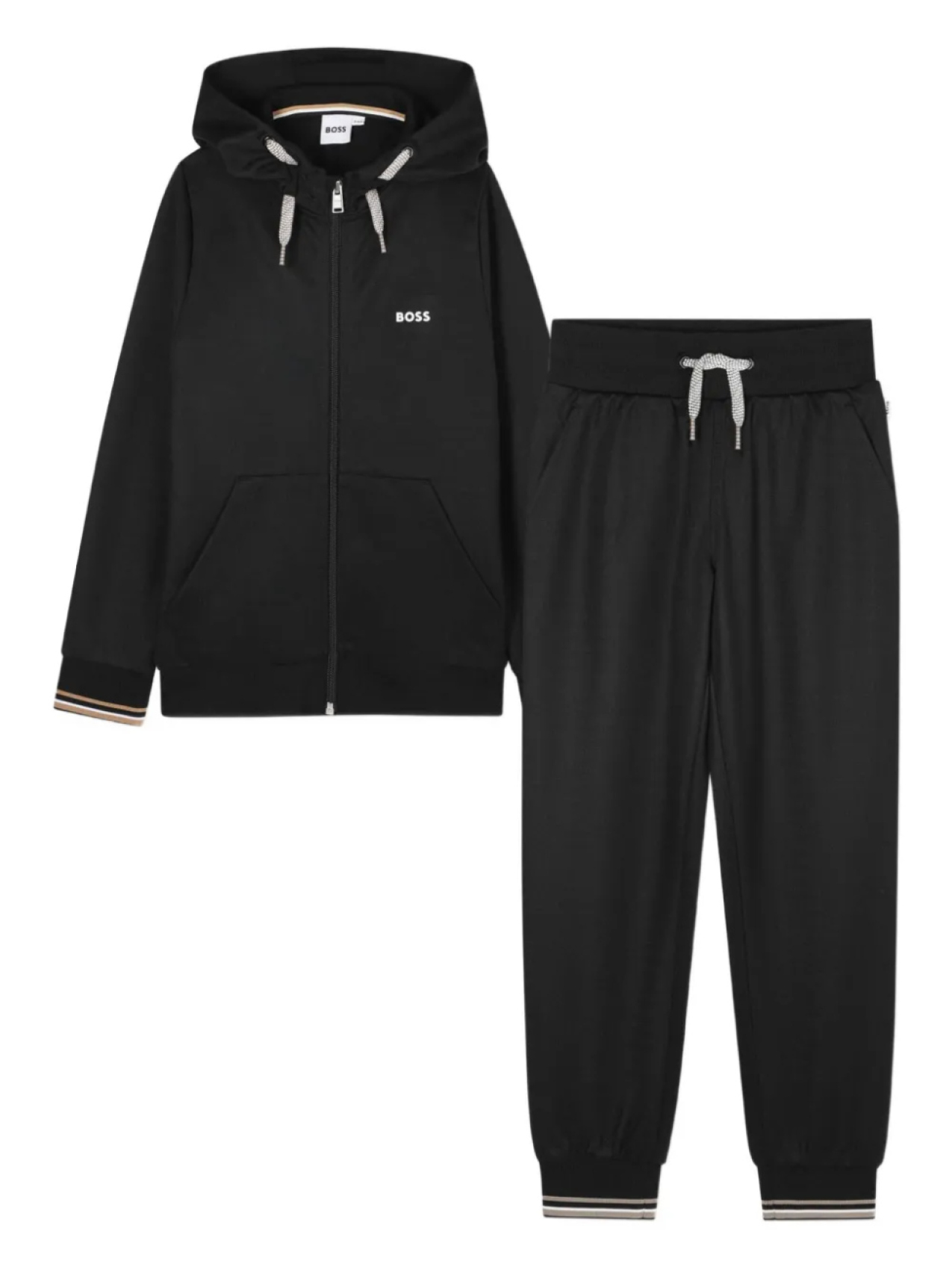 

Спортивный костюм с вышитым логотипом BOSS Kidswear, черный