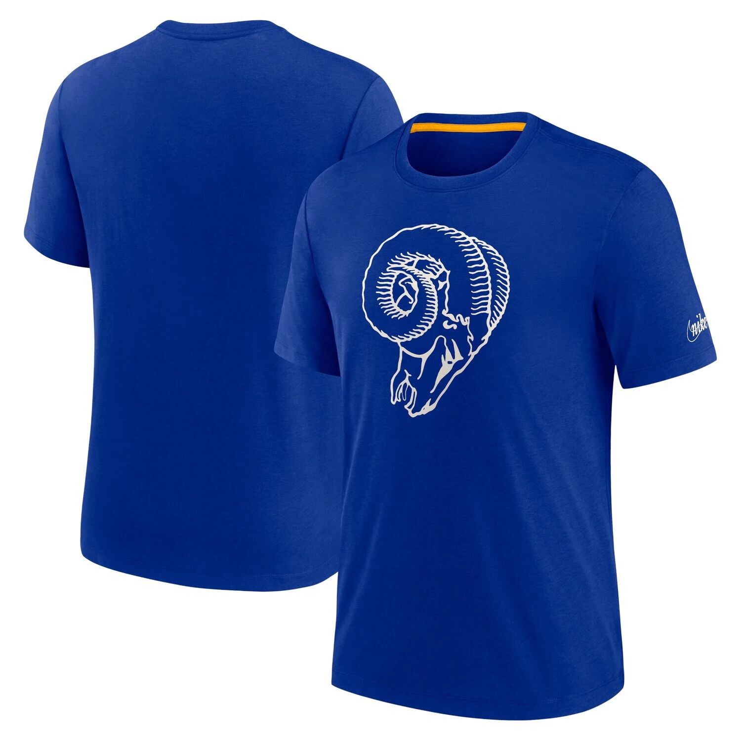 

Мужская футболка Tri-Blend с логотипом Nike Royal Los Angeles Rams Rewind Playback