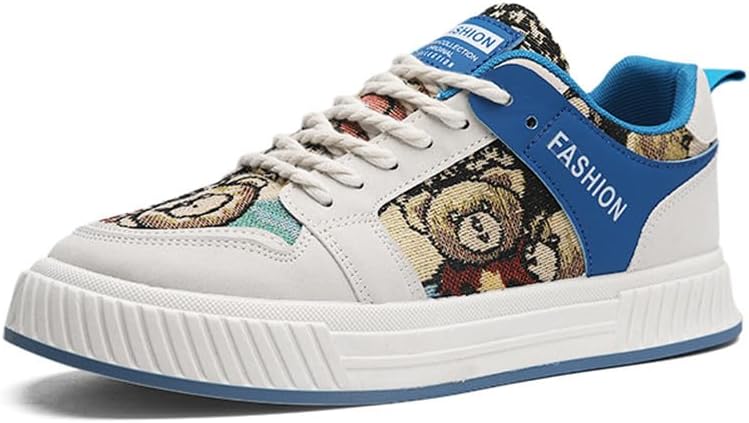 

Мужские кожаные повседневные кроссовки NCNDB в ретро-стиле с комбинированным дизайном из ткани и кожи для скейтборда, синий