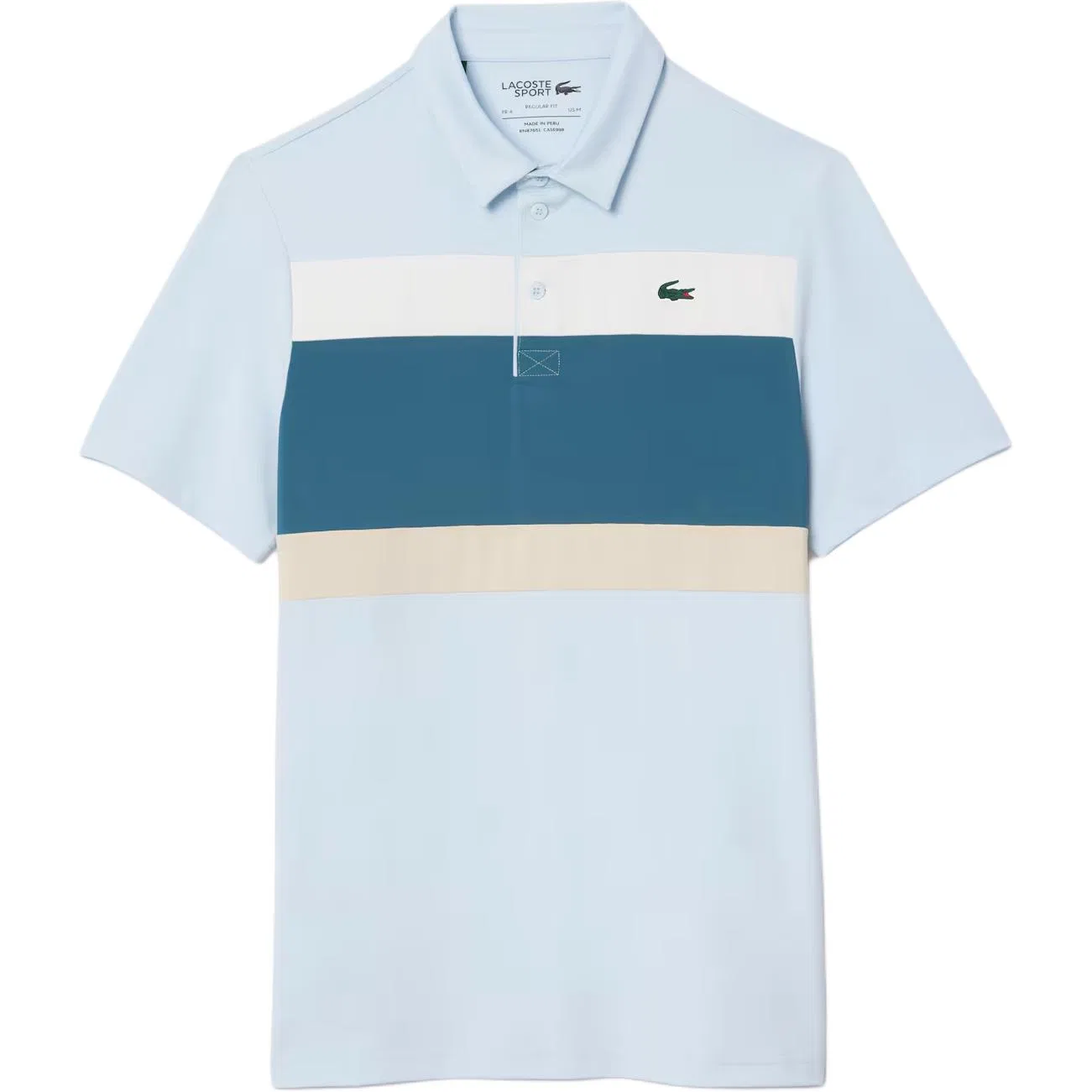 Поло с коротким рукавом в полоску LACOSTE, Light Blue/Blue/White