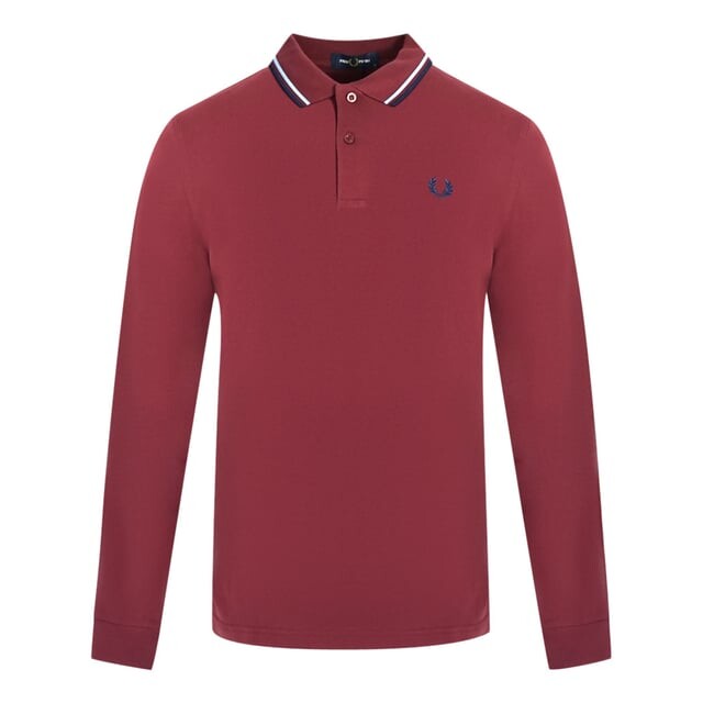 Рубашка поло с длинными рукавами и двойными кончиками Fred Perry, красный
